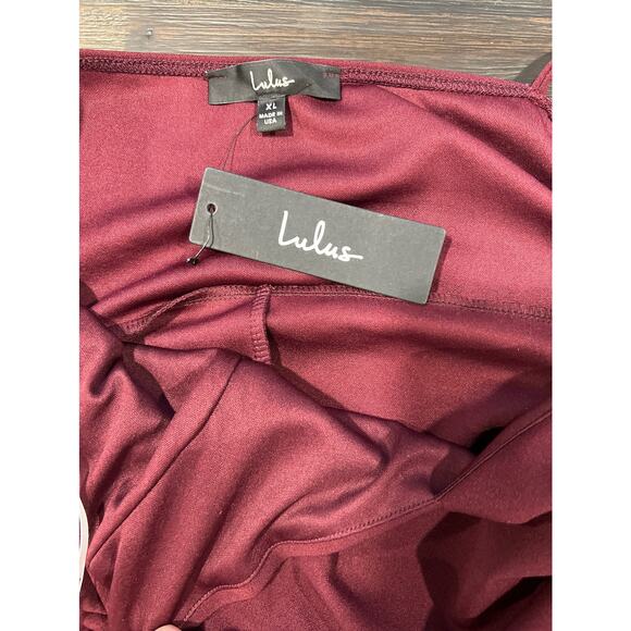 NWT LULUS Burgundy Spaghetti Strap Dress size large XL - Picture 5 of 6